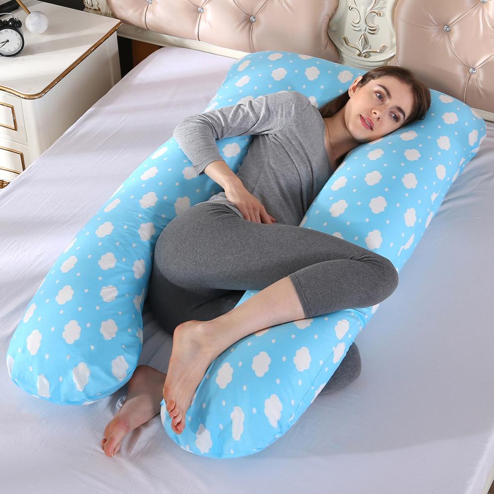 100% Cotton U Shape Full Body Pillow Pregnancy Maternity Sleep